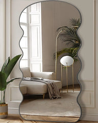 Arched Full Length Mirror, 76"x34" Floor Mirror Freestanding, Floor Standing Mirror Full Body Mirror with Stand for Bedroom