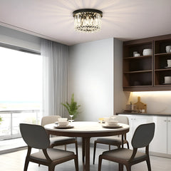 Modern Luxury Ceiling Light Crystal Flush Mount Lighting Indoor Lamp for Corridor Kitchen Island Bedroom