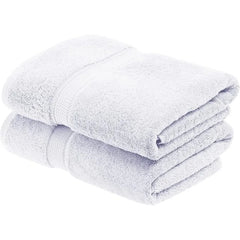 Egyptian Cotton Pile Bath Towel Set of 2, Ultra Soft Luxury Towels, Thick Plush Essentials, Absorbent Heavyweight, Guest Bath