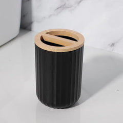 7 Pcs Bathroom Accessories Set, Bamboo Bath Ensemble