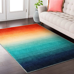 Modern Ombre Washable 4x6 Rug, Light Pink Rugs for Girls Bedroom, Soft Non-Slip Nursery Area Rug, Contemporary Non-Shed Kids