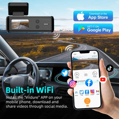 Aprilboy 4K Dash Camera Front and Rear WiFi Car Dvr Dual Car Camera Easy To Install Car Camera Recorder Touched GPS Black Box