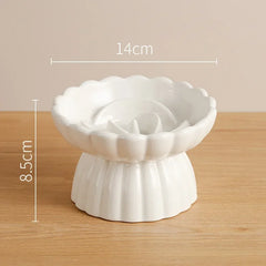 Food Bowl Ceramic Elevated Cats Small Dogs Slow Feed Bowls Anti-choking Pet Eating Feeders Anti-gulping Puppy Supplies