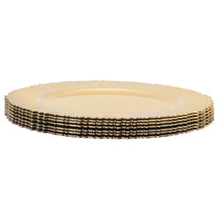 100 PCS Charger Plates Set, 13in Gold Round Dinner Plate, Plastic Decorative Service Plate Wedding Decor Table Place