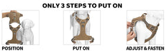 Heavy Duty Tactical Dog Harness for Large Dogs, No Pull Adjustable Pet Harness Reflective Service Training Easy Control