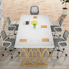 Tribesigns Executive Desk, 63" W Large Computer Desk, Modern Office Desk Conference Table Meeting Room Table, Business Furniture