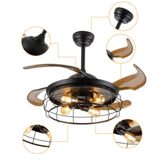 42"  Ceiling Fan with Light w/Remote Control 3 Gear Wind Flush Mount Ceiling Fan