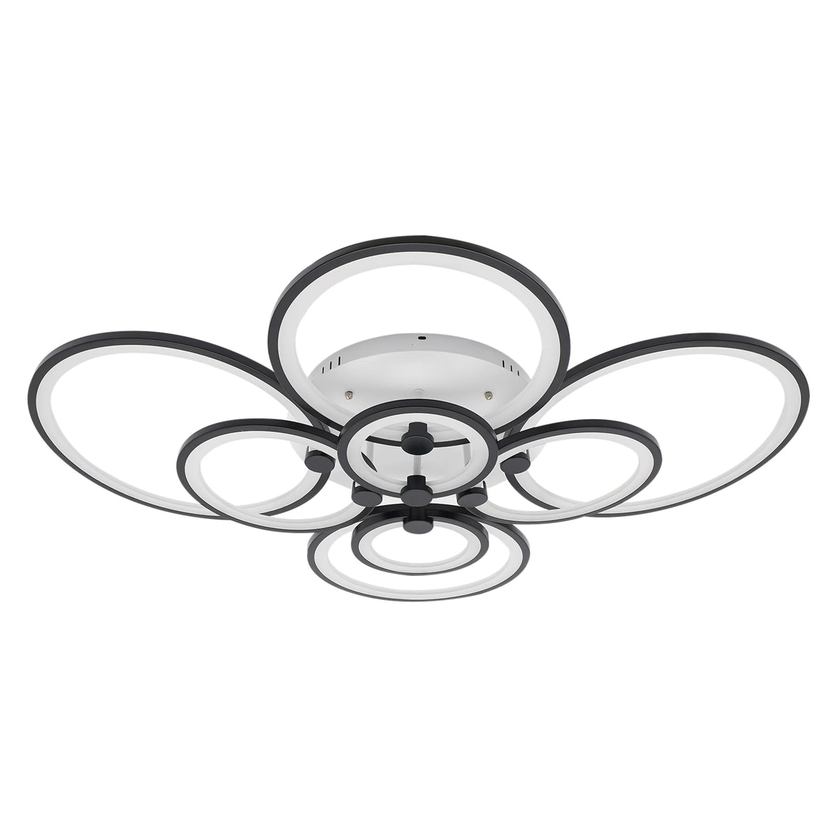 Modern LED Ceiling Light Fixture with Remote Control, Clear Acrylic Shade, Semi Flush Mount Ceiling Light Chandelier 8 Head
