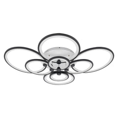 Modern LED Ceiling Light Fixture with Remote Control, Clear Acrylic Shade, Semi Flush Mount Ceiling Light Chandelier 8 Head