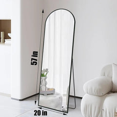 Door Hanging Full Length Mirror, Floor or Wall Mounted Metal Frame Arch Dressing Mirrors for Bedroom Bathroom Living Room