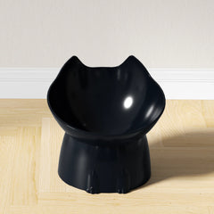 1pc WhiskerWare Elevated Cat Bowl, Anti-Tip Plastic Raised Pet Feeding Dish with Tilted Edge, Neck Protection Kitty Food Dog