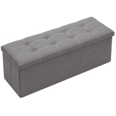 43" Storage Ottoman Bench with Divider, Multifunctional Foot Stool, Toy Chest & Shoe Bench for Bedroom, Living Room Home