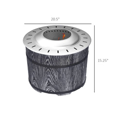 Outsunny Smokeless Fire Pit with Mat, 20" Firepit, Magnesium Oxide, Black