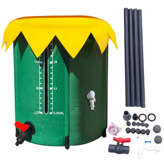 52 Gallon Rain Barrel Collapsible PVC Rain Collection System with Three Spigots Water Storage Tank Water Barrel Collector