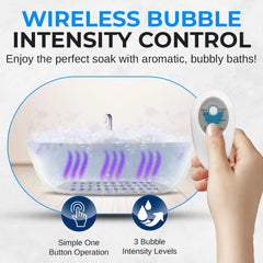 Bubble Bath Mat, Non-Slip Bathtub Mat with Remote Control, Waterproof, Cushioned Design, Adjustable Bubbles, 8.2’ Air Hose