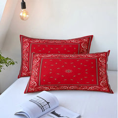 7-Day Delivery Western Boho Comforter Set 3pcs Paisley Geometric Line Bandana 1 Quilt Comforter 2 Pillowcases (Without Core)