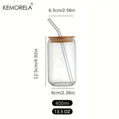 Transparent Bubble Tea Cup with Lid and Straw - 1PCS Juice Glass Beer Can Milk Mocha Cups - Stylish Breakfast Mug Drinkware
