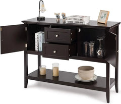 Buffet Sideboard, Wood Storage Cabinet, Console Table with Storage Shelf,2 Drawers and Cabinets, Living Room Kitchen Dining Room