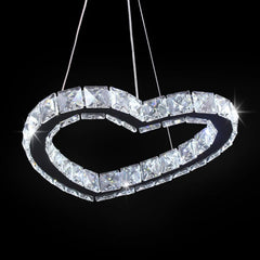 Modern Heart Crystal Chandelier Pendant Lighting Home Decor Led Ceiling Lamp Fixtures For Dining Room Lustres Hanging Lighting