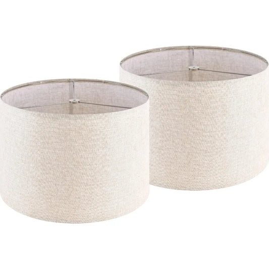 Large Lamp Shade Set of 2 Oatmeal Linen Drum Lampshade 16×16×11IN(Spider) Farmhouse Lampshade for Table Lamp
