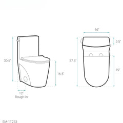 Tropez One Piece Elongated Toilet (Side Flush)