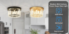 Modern Luxury Ceiling Light Crystal Flush Mount Lighting Indoor Lamp for Corridor Kitchen Island Bedroom