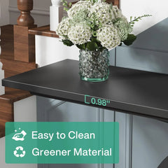 59 Inches Wood Console Table for Entryway, Farmhouse Sofa Table Behind Couch with Double Arc Base for Living Room