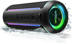Ortizan Bluetooth Speaker Bluetooth 5.3 Portable Music Box IPX7 Bluetooth Box with TWS Stereo RGB Lights 30Hrs Playback TF Slot