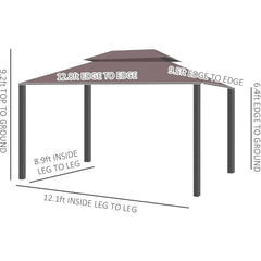 10 'x 13' terrace pavilion, outdoor pavilion sunshade with mesh and curtains, suitable for gardens
