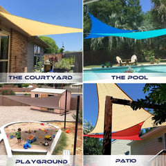 17' x 28' x 32.8' Sun Shade Sail Right Triangle Outdoor Canopy Cover UV Block for Backyard Porch Pergola Deck Garden Patio