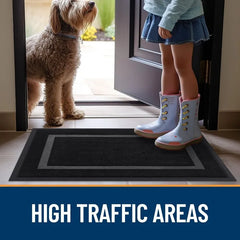 Front Door Mat Indoor Outdoor Entrance, Waterproof All-Season, All-Weather Doormat, Sturdy Natural Rubber, Fade Resistant,