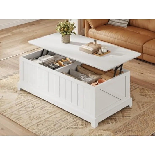 Lift Top Coffee Table for Living Room,Coffee Tables with Large Storage & Fence Design, Coffee Table Lifting top for Living Room