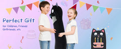 MorisMos Giant Stuffed Animal Cat Body Pillow, 40'' Big Halloween  Stuffed Animal Black Kitten Throw Pillow For kids,Adults