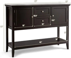 Buffet Sideboard, Wood Storage Cabinet, Console Table with Storage Shelf,2 Drawers and Cabinets, Living Room Kitchen Dining Room