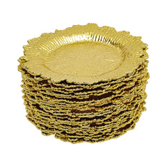 24-Pack Western Style Snowflake Plates, Plastic Gold/Silver, Durable & Elegant for Dining