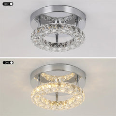 Crystal Flush Mount Ceiling Light Fixtures LED Round Square Chandelier Light Fixture Ceiling Lamp for Kitchen Hallway Foyer