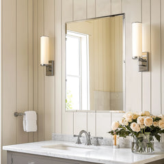 Wisfor Frameless Bathroom Mirror for Over Sink, Beveled Wall Mirror, Rectangle Vanity Mirror, Modern Style