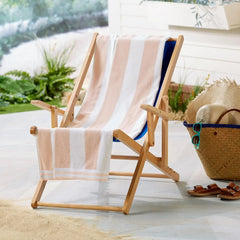100% Cotton Velour 4 Pack Oversized Beach Towels Cabana Stripe Pool Towels - Quick Dry, Large Swim Towels for Adults and Kids