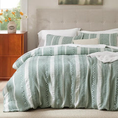 Cotton Duvet Cover King - 100% Cotton Waffle Weave Coconut White Duvet Cover King Size, GentleSoft™ and Breathable Bedding Set
