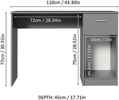 Compact Computer Desk Study Table for Small Spaces Home Office  Student Laptop PC Writing Desks with Storage and Drawer