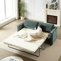 Sleeper Sofa Bed, Pull-Out Couch with Mattress, Modern L-Shaped Convertible Sofa with Storage