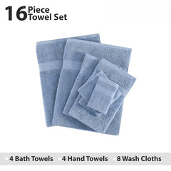 16 Piece Bath Towels - 100% Cotton Towels for Bathroom, Premium Quality Hotel Towels, Highly Soft & Absorbent