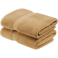 Egyptian Cotton Pile Bath Towel Set of 2, Ultra Soft Luxury Towels, Thick Plush Essentials, Absorbent Heavyweight, Guest Bath