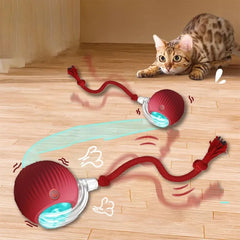 Cat Interactive Ball Toys Automatic Rolling Ball Faux Tail Rechargeable Smart Pet Electric Toy Dog Cat Training Imitate Mouse