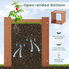 Outdoor Bench  Wood Raised Garden Bed with Open Base, Weather-Resistant Deep Planter Boxes for Flowers Fruit Vegetable