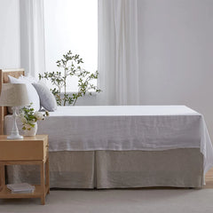 Simple&Opulence Premium 100% Linen Bed Skirt Basic Style 18 inch Tailored Drop Dust Proof Easy Fit Breathable Bedspreads Bed
