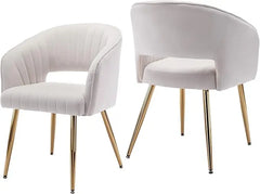 Modern Velvet Office & Dining Chair – Tufted Accent Armchair with Gold Metal Legs