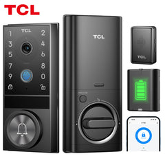 TCL D1 Max Security Video Smart Lock 2K Camera Doorbell & Fingerprint Keyless Entry 3-in-1 WiFi Door Lock PIR Motion Detection