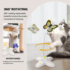 Cat Toy Flutter Bug Interactive Electronic Cat Stimulating Toy Interactive Butterfly Flutter Bug Cat Automatic Toys