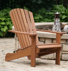 CD3111 Eucalyptus Adirondack Chair and Built In Ottoman